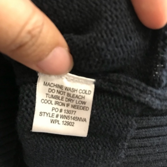 Men's US POLO 1/2 Zip Navy Sweater - Picture 4 of 5